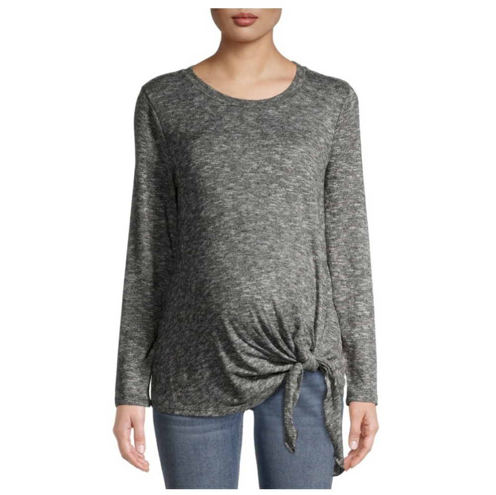 Time and Tru Maternity Long Sleeve Side Tie T-Shirt